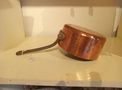 Vintage copper  chefs saucepan tinned interior