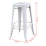 Bar Stools 2 pcs White Steel Image 3