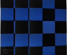 MULTIPLE COLOURS AVAILABLE 48 x Acoustic Foam Wedges Wall Panels - 1" x 12" x 12" - Purple / Black - Sound Absorption for Studios 1" x 12" x 12"