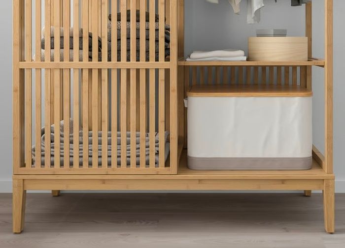 Open wardrobe with sliding door