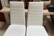 2 x Matching White Leather Kitchen Dining Chairs - Can Deliver