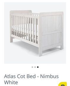 Mamas and Papas Atlas Cotbed (white) with mattress