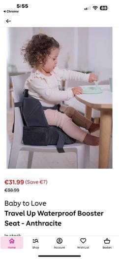 MUNCHKIN Travel Booster Seat with storage