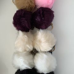 Faux fur pom pom keychain