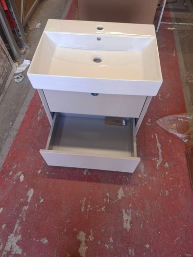 Hib vantage matt cashmere Taupe wall hung 60 unit and Vanya basin ex-display