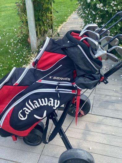 Callaway golf clubs and trolley