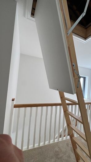 Used Fakro Loft Ladder/Attic Stairs 55x120 LTK Energy Saver 280cm Floor To Ceiling, 66mm Insulated Hatch