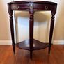 Mahogany Corner Lamp Table with 2 Drawers & Brass Details Image 2