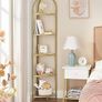 5-Tier Plant Stand, Freestanding Glass Shelf Tower, High Storage Shelves for Living Room, Bathroom, Bedroom, Modern Style, Golden Color Image 4