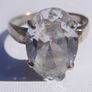 Vintage Sterling Silver 925 White Topaz Ring, Size P - 4,66g Image 6