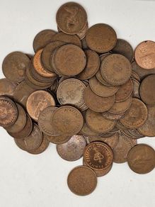United Kingdom 1/2p Halfpenny Coin Lot 100 Coins Mixed Date and Condition XF to UNC