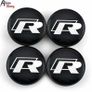 4pcs 3D for R Line 56mm 60mm 65mm Car emblem Wheel hub Center Cap Badge covers sticker Decal styling Accessories Image 2
