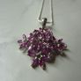 Ruby Cluster Snowflake Pendant Necklace, 925 Sterling Silver, 18 inch Chain Image 9
