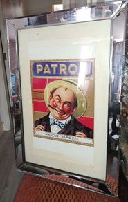 Vintage picture in heavy mirror frame