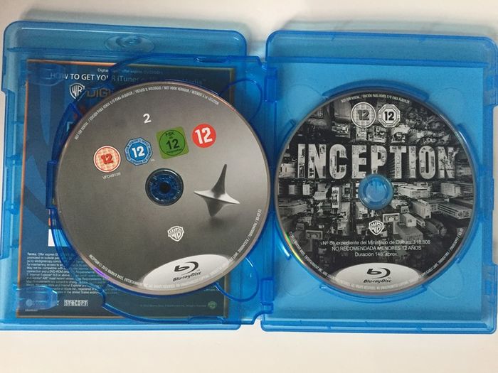 Inception (Christopher Nolan Film) [2010] Leonardo Dicaprio, Ken Watanabe, Joseph Gordon-Levitt, Marion Cotillard, Elliot Page, Tom Hardy, Cillian Murphy, Tom Berenger, Dileep Rao & Michael Caine [2xBlu-Ray Movie] Academy Award Winner