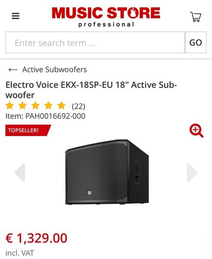 Electro-Voice EKX-18SP 18" Active PA Subwoofer