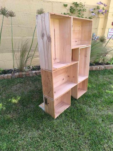 Wine Crate Wedding Photo Display