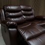 3+2 Brown & Cream Leather Recliner Sofa Set Image 6