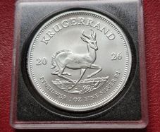 2026 Krugerrand 1 oz .999 Silver coin in Square capsule