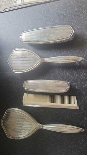 Italian silver vanity set