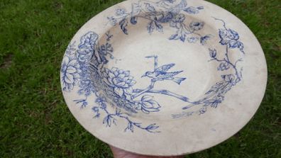 Antique Davenport Blue Transferware, Staffordshire, "Nile" Plate 10,2"