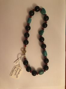 Amethyst, Carnelian & Amazonite necklace