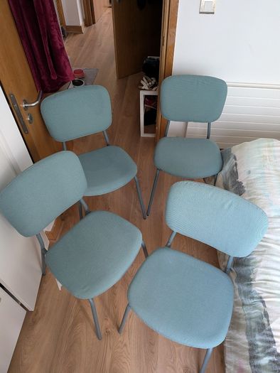 4 IKEA Karljan Chairs - good condition, in blue (Kabusa turquoise)