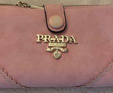 Prada copy pink suade purse