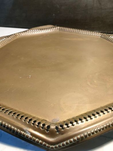Gentleman's Library British Raj Octagonal Brass Tray