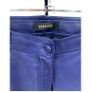 VERSACE Midnight Blu Lamb Leather Mix Contemporary Trousers Sz 44 IT (Fit 10UK) - Rrp 795 (New) Image 5