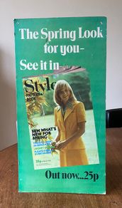 Vintage Advertising Sign / Showcard for Style Patterns 1974