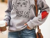 Best cat mom ever cool funny sweatshirt