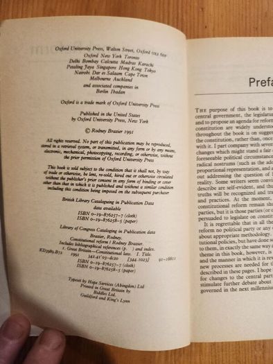 Constitutional Reform. Re-shaping Thhe British Political System   By Rodney Brazier. Paperback In Good Condition.