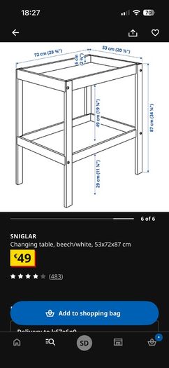 baby changing table