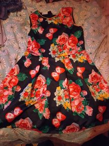 name it black floral dress, 12 yrs