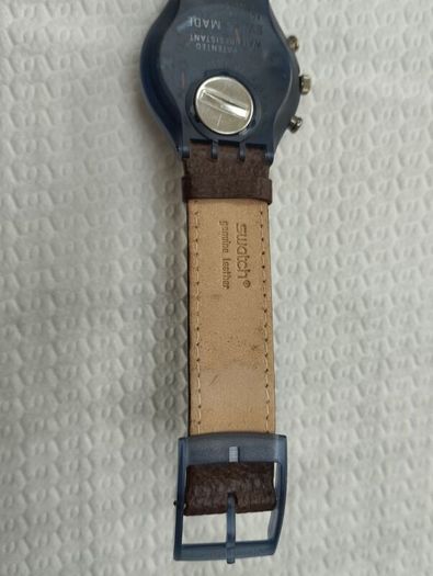 Swatch Vintage Watch SCN118 'Smokey' Brown leather strap.