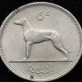 [#712] - Ireland 1962 | Irish 6p | Six Pence | Wolfhound | KM.13a | High Grade Image 2
