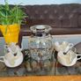 Retro MCM 1970s Dutch Glass Butterfly Coffee Pot with 4 Tulip Cups Mugs With Removable Covers Image 10