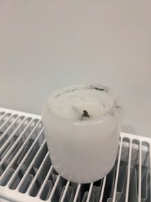 Candle with broken wick
