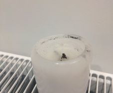Candle with broken wick