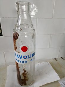 Vintage Havoline Motor Oil glass bottle