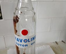 Vintage Havoline Motor Oil glass bottle