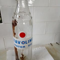 Vintage Havoline Motor Oil glass bottle