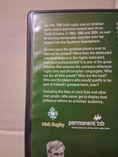 Ireland Rugby Greatest Team Of The T.V. Age. Official IRFU RTE Double Disc DVD Set. Collect In Dublin Or Receive Via Post.
