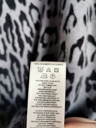 NEW - PAUL COSTELLOE leopard print cashmere Jumper UK 12
