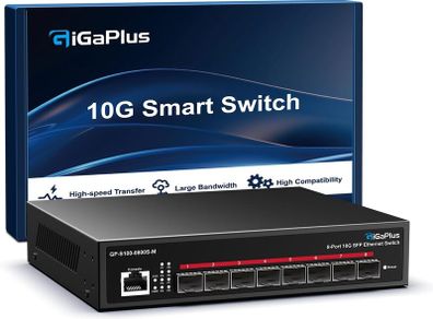 GiGaPlus 8-Port 10G SFP+ Managed Switch (GP-S100-0800S-M), 160Gbps