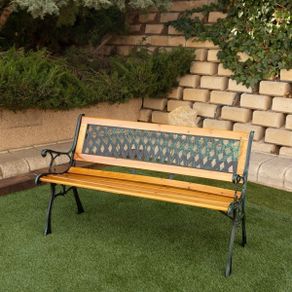 Garden Bench Cast Iron and Wood Steel FREE DELIVERY