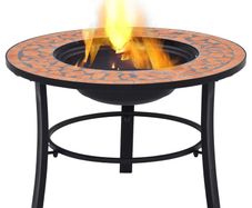 Mosaic Fire Pit Terracotta 68cm Ceramic