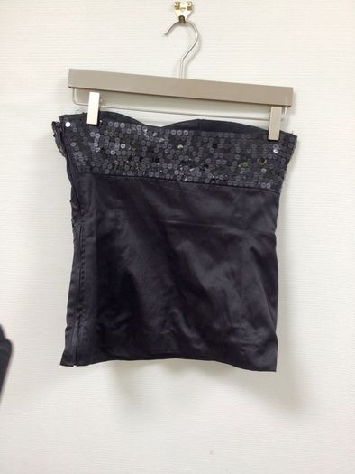 Coast silk tube bodice top black sequins