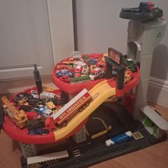 Toy garage and cars